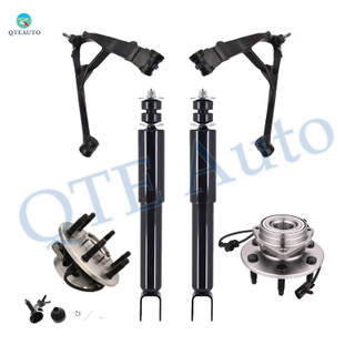 Set of 6 Front Lower Control Arm Ball Joint-Wheel Hub Bearing Assembly-Shock Absorber For 2002-2006 Chevrolet Avalanche 1500 With 6 Stud Hub