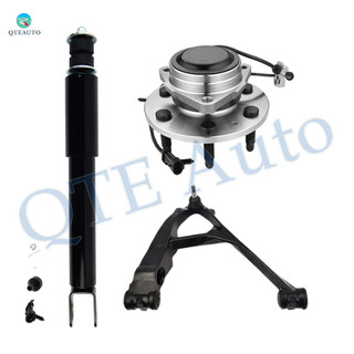 Set of 3 Front Right Lower Control Arm Ball Joint-Wheel Hub Bearing Assembly-Shock Absorber For 2004 GMC Sierra 1500
