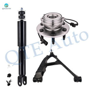 Set of 3 Front Right Lower Control Arm Ball Joint-Wheel Hub Bearing Assembly-Shock Absorber For 2000-2006 Chevrolet Tahoe