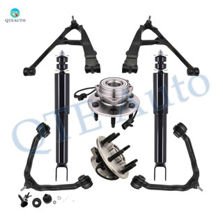 Set of 8 Front Upper and Lower Control Arm Ball Joint-Wheel Hub Bearing Assembly-Shock Absorber For 1999-2006 Chevrolet Silverado 1500