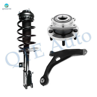 Set of 3 Front Left Lower Control Arm-Wheel Hub Bearing Assembly-Quick Complete Strut-Coil Spring Assembly For 2008-2010 Chrysler Sebring