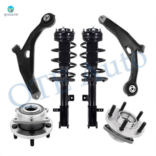 Set of 6 Front Lower Control Arm-Wheel Hub Bearing Assembly-Quick Complete Strut-Coil Spring Assembly For 2008-2010 Chrysler Sebring FWD