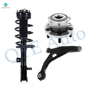 Set of 3 Front Right Lower Control Arm-Wheel Hub Bearing Assembly-Quick Complete Strut-Coil Spring Assembly For 2007-2010 Chrysler Sebring