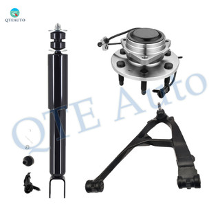Set of 3 Front Left Lower Control Arm Ball Joint-Wheel Hub Bearing Assembly-Shock Absorber For 2000-2006 GMC Yukon XL 1500 RWD With 6 Stud Hub