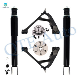 Set of 6 Front Lower Control Arm Ball Joint-Wheel Hub Bearing Assembly-Shock Absorber For 2000-2006 GMC Yukon XL 1500 High Performance Monotube Upgrade