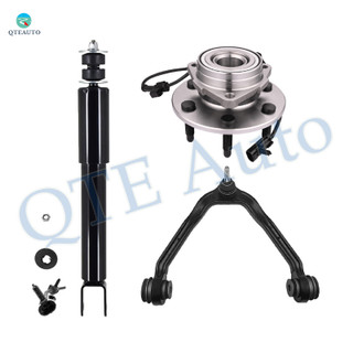 Set of 3 Front Upper Control Arm Ball Joint-Wheel Hub Bearing Assembly-Shock Absorber For 2000-2006 Chevrolet Suburban 1500 4WD Monotube Performance Upgrade