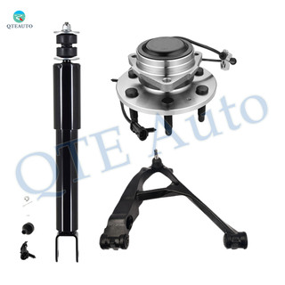 Set of 3 Front Right Lower Control Arm Ball Joint-Wheel Hub Bearing Assembly-Shock Absorber For 2000-2006 GMC Yukon RWD