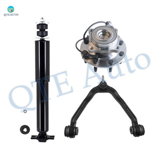 Set of 3 Front Upper Control Arm Ball Joint-Wheel Hub Bearing Assembly-Shock Absorber Replacement For 2003-2005 Chevrolet Express 2500