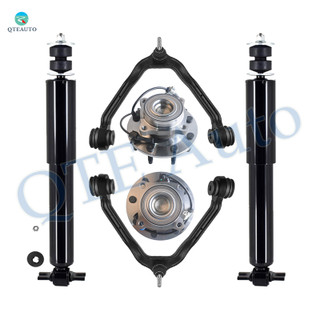 Set of 6 Front Upper Control Arm Ball Joint-Wheel Hub Bearing Assembly-Shock Absorber Replacement For 2003-2005 GMC Savana 2500