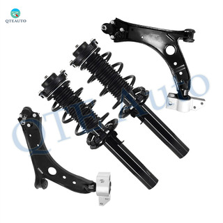 Set of 4 Front Lower Control Arm-Quick Complete Strut-Coil Spring Assembly For 2012-2016 Volkswagen EOS