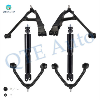 Set of 6 Front Upper and Lower Control Arm Ball Joint-Shock Absorber For 2000-2006 Chevrolet Suburban 1500 w/ ZW7 Premium Smooth Ride Suspension