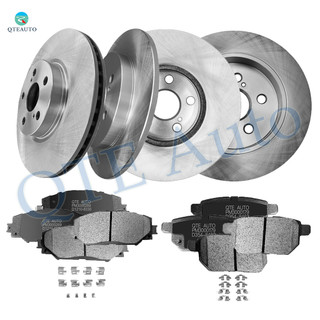 Set of 12 Front 275mm-Rear 259mm Brake Disc Rotors-Ceramic Brake Pad Kit For 2009 2010 Toyota Corolla