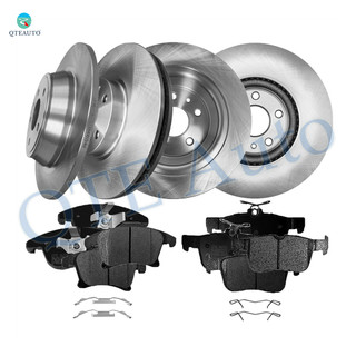 Set of 12 Front 300mm-Rear 302mm Brake Disc Rotors-Ceramic Brake Pad Kit For 2013-2016 Lincoln MKZ