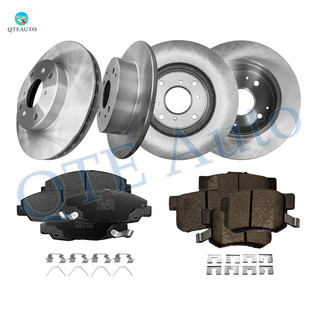 Set of 12 Front-Rear 260mm Brake Disc Rotors-Ceramic Brake Pad Kit For 1999-2002 Honda Accord