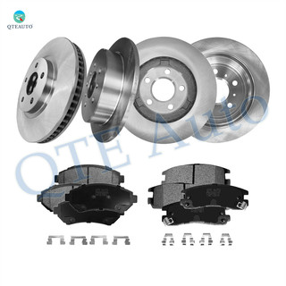 Set of 12 Front 303mm-Rear 278mm Brake Disc Rotors-Ceramic Brake Pad Kit For 2000 2004 2005 Chevrolet Impala
