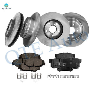 Set of 12 Front-Rear 282mm Brake Disc Rotors-Ceramic Brake Pad Kit For 2002-2004 Honda CR-V