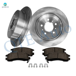 Set of 6 Rear 278mm Brake Disc Rotors-Ceramic Brake Pad Kit For 2001-2004 Oldsmobile Alero