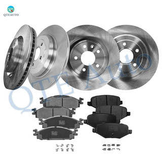 Set of 12 Front 325mm-Rear 330mm Brake Disc Rotors-Ceramic Brake Pad Kit For 2009-2019 Ford Flex