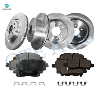 Set of 12 Front 295.8mm-Rear 292mm Brake Disc Rotors-Ceramic Brake Pad Kit For 2015-2017 Nissan Leaf