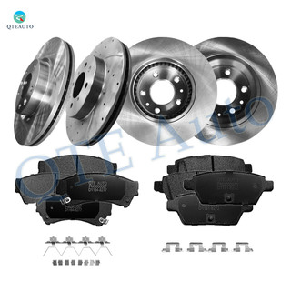 Set of 12 Front 299mm-Rear 280mm Brake Disc Rotors-Ceramic Brake Pad Kit For 2007-2012 Lincoln MKZ