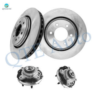 Set of 4 Front 350mm Brake Disc Rotors-Wheel Hub Bearing Assembly For 2014 Lincoln Navigator 4WD