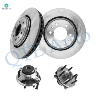 Set of 4 Front 350mm Brake Disc Rotors-Wheel Hub Bearing Assembly For 2013 2014 Ford Expedition