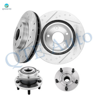 Set of 4 Front 294mm Drilled Slotted Brake Disc Rotors-Wheel Hub Bearing Assembly For 2011-2014 Chrysler 200
