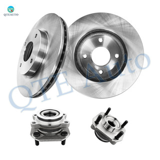 Set of 4 Front 280mm Brake Disc Rotors-Wheel Hub Bearing Assembly For 2007-2012 Nissan Sentra Non-ABS