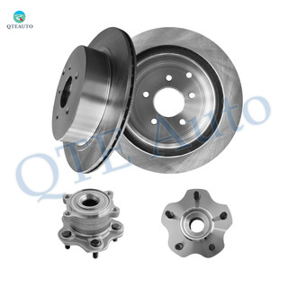 Set of 4 Rear 308mm Brake Disc Rotors-Wheel Hub Bearing Assembly For 2012 2013 Infiniti M35H