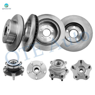 Set of 8 Front 296mm-Rear 292mm Brake Disc Rotors-Wheel Hub Bearing Assembly For 2008-2013 Nissan Rogue 5 Stud Wheel