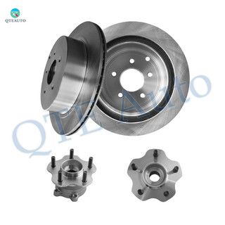 Set of 4 Rear 308mm Brake Disc Rotors-Wheel Hub Bearing Assembly For 2013-2020 Nissan Pathfinder
