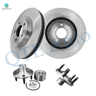 Set of 4 Front 320mm Brake Disc Rotors-Wheel Hub Bearing Assembly For 2007-2010 Lincoln MKX