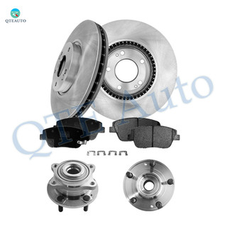 Set of 8 Front 300mm Brake Disc Rotors-Ceramic Brake Pad Kit-Wheel Hub Bearing Assembly For 2016 KIA Optima D1444 8595