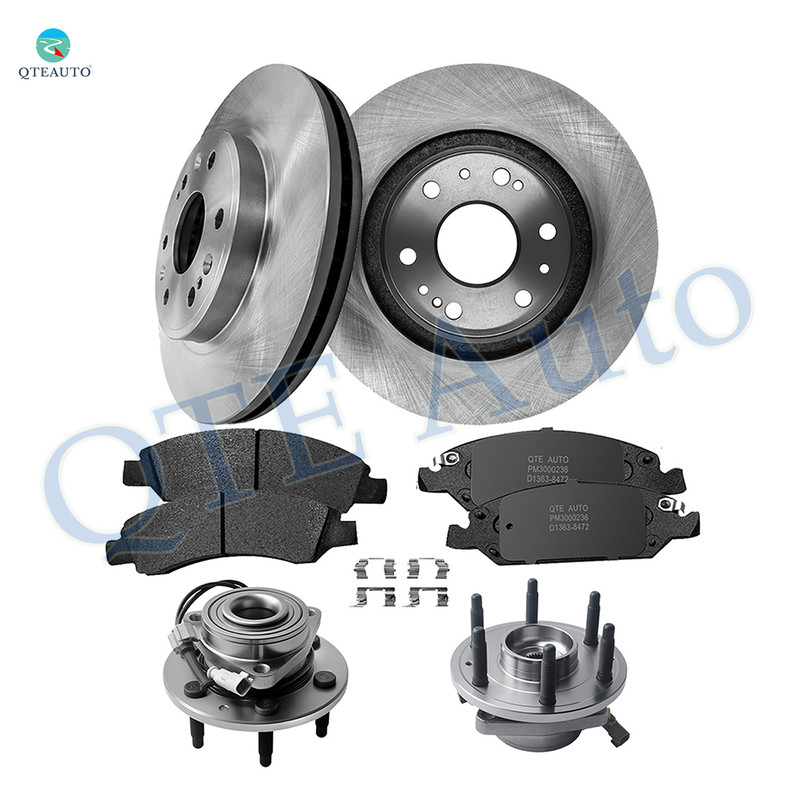 Set of 8 Front 330mm Brake Disc Rotors-Ceramic Brake Pad Kit-Wheel Hub Bearing Assembly For 2015-2017 2020 Chevrolet Tahoe