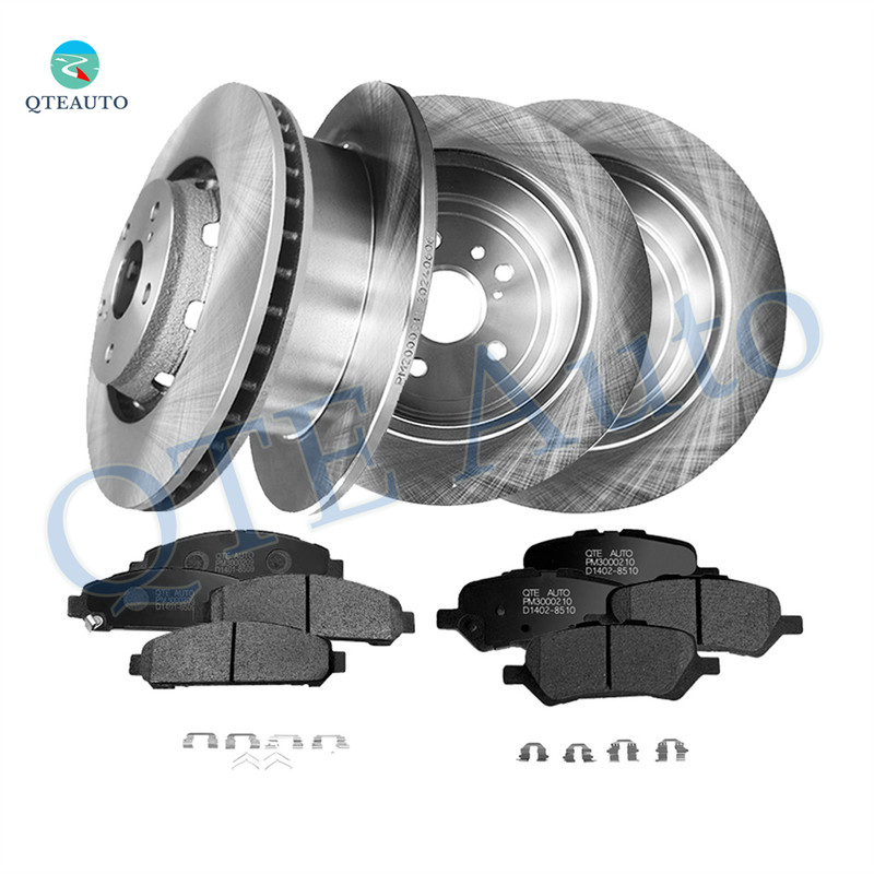 Set of 12 Front 324mm-Rear 298mm Brake Disc Rotors-Ceramic Brake Pad Kit For 2009-2015 Toyota Venza