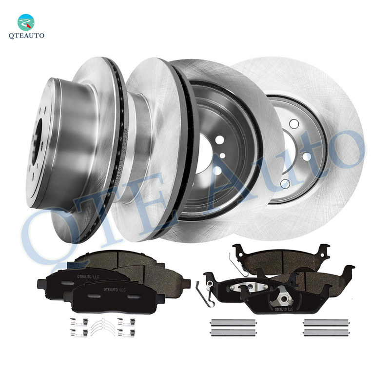Set of 12 Front 330mm-Rear 348mm Brake Disc Rotors-Ceramic Brake Pad Kit For 2006-2008 Lincoln Mark LT