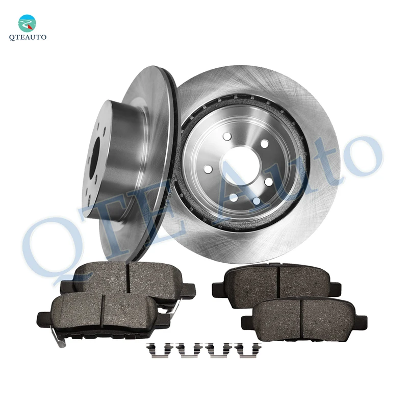 Set of 6 Rear 308mm Brake Disc Rotors-Ceramic Brake Pad Kit For 2009 Nissan 370Z