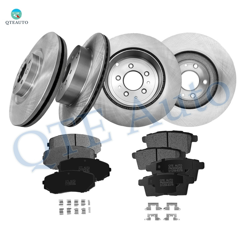 Set of 12 Front 320mm-Rear 324.8mm Brake Disc Rotors-Ceramic Brake Pad Kit For 2007-2015 Mazda CX-9