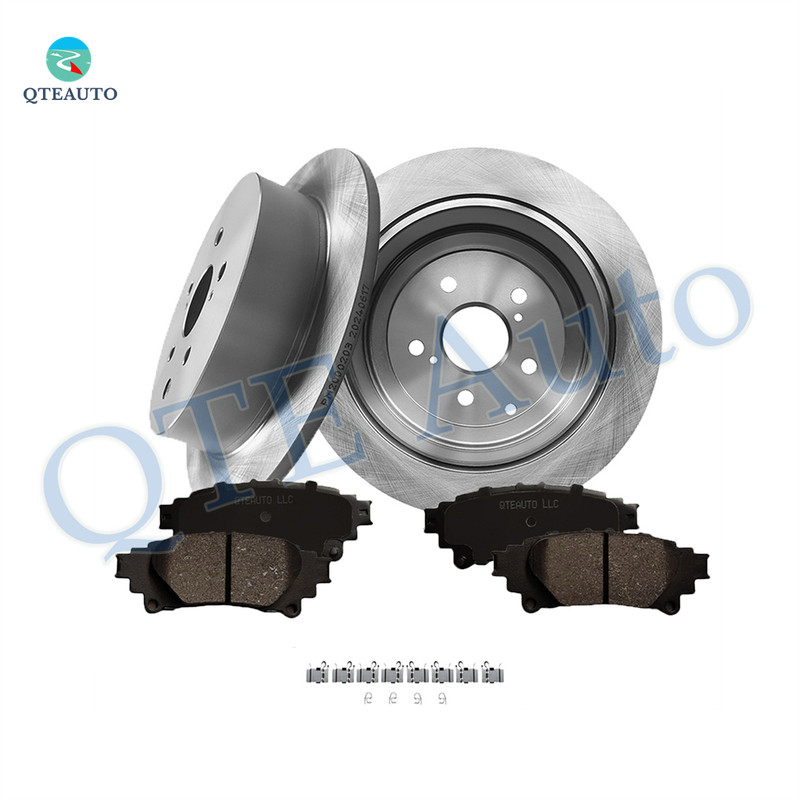 Set of 6 Rear 309mm Brake Disc Rotors-Ceramic Brake Pad Kit For 2011-2020 Toyota Sienna