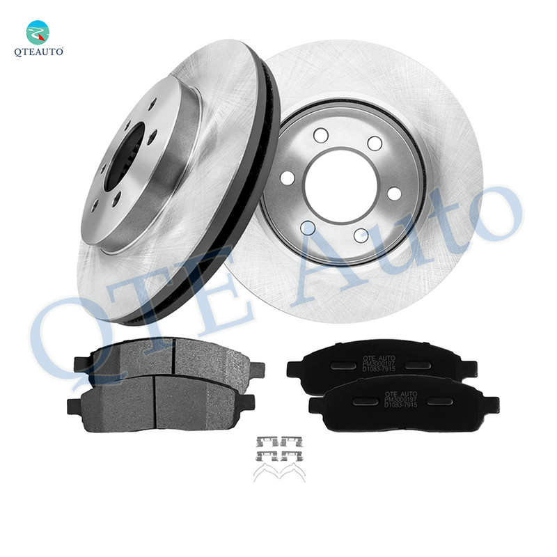 Set of 6 Front 330mm Brake Disc Rotors-Ceramic Brake Pad Kit For 2006-2008 Lincoln Mark LT
