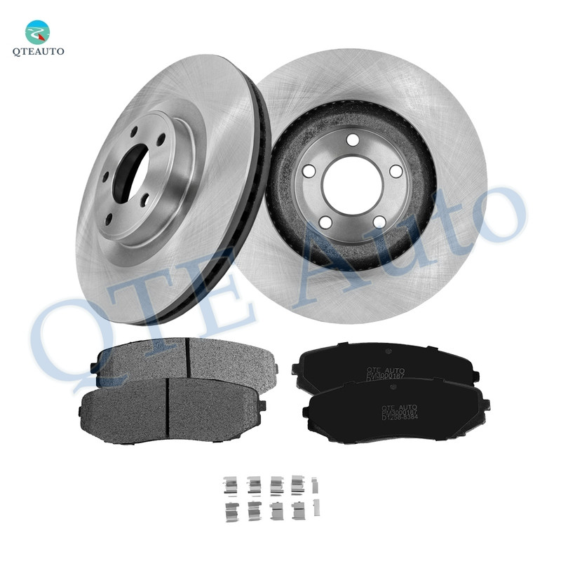 Set of 6 Front 320mm Brake Disc Rotors-Ceramic Brake Pad Kit For 2007-2014 Ford Edge