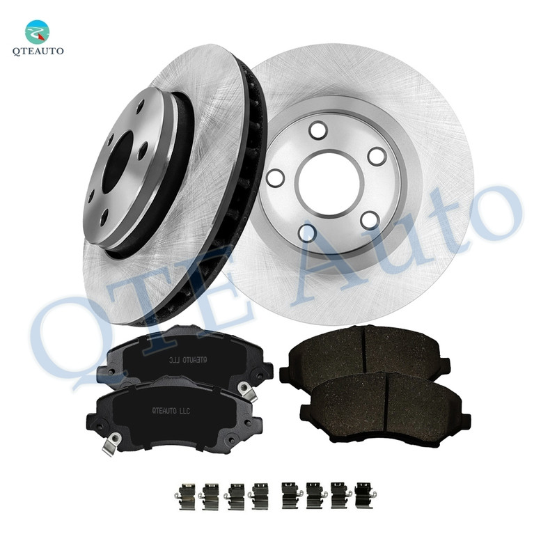 Set of 6 Front 302mm Brake Disc Rotors-Ceramic Brake Pad Kit For 2007-2017 Jeep Wrangler