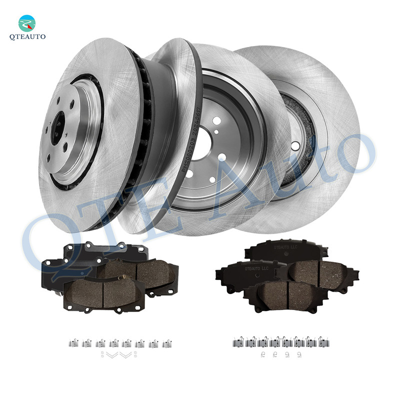 Set of 12 Front 328mm-Rear 309mm Brake Disc Rotors-Ceramic Brake Pad Kit For 2014-2019 Toyota Highlander