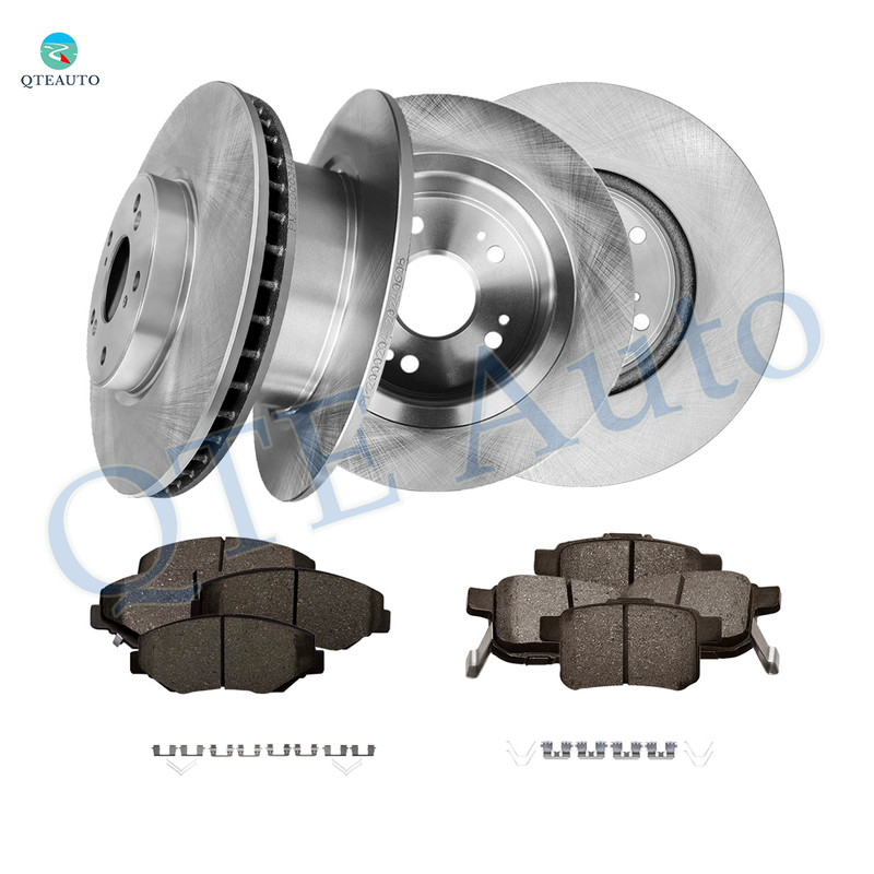 Set of 12 Front 293mm-Rear 282mm Brake Disc Rotors-Ceramic Brake Pad Kit For 2013 Honda Accord