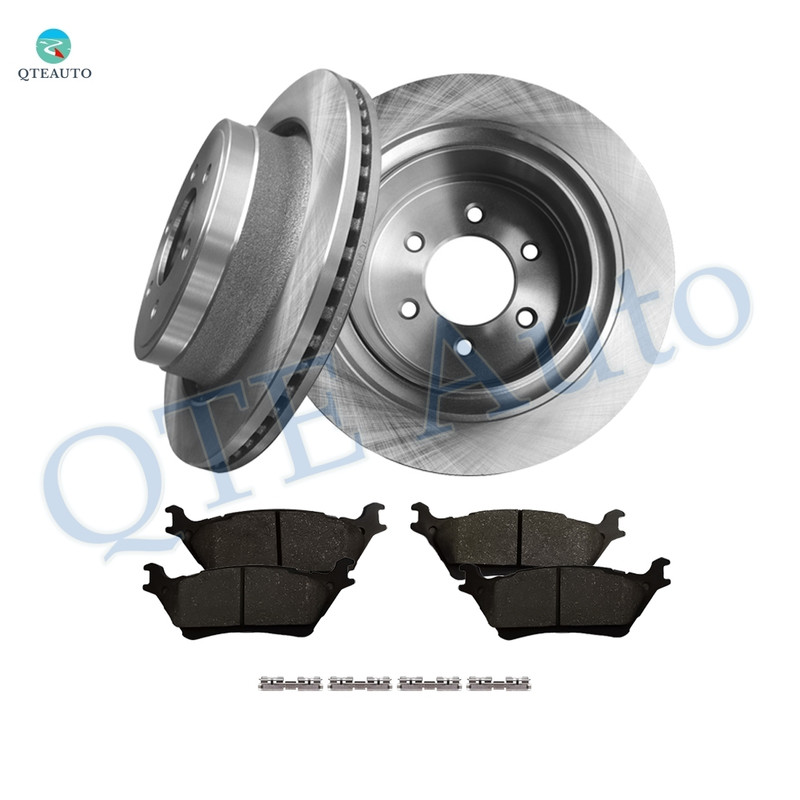 Set of 6 Rear 348mm Brake Disc Rotors-Ceramic Brake Pad Kit For 2012-2018 Ford F-150