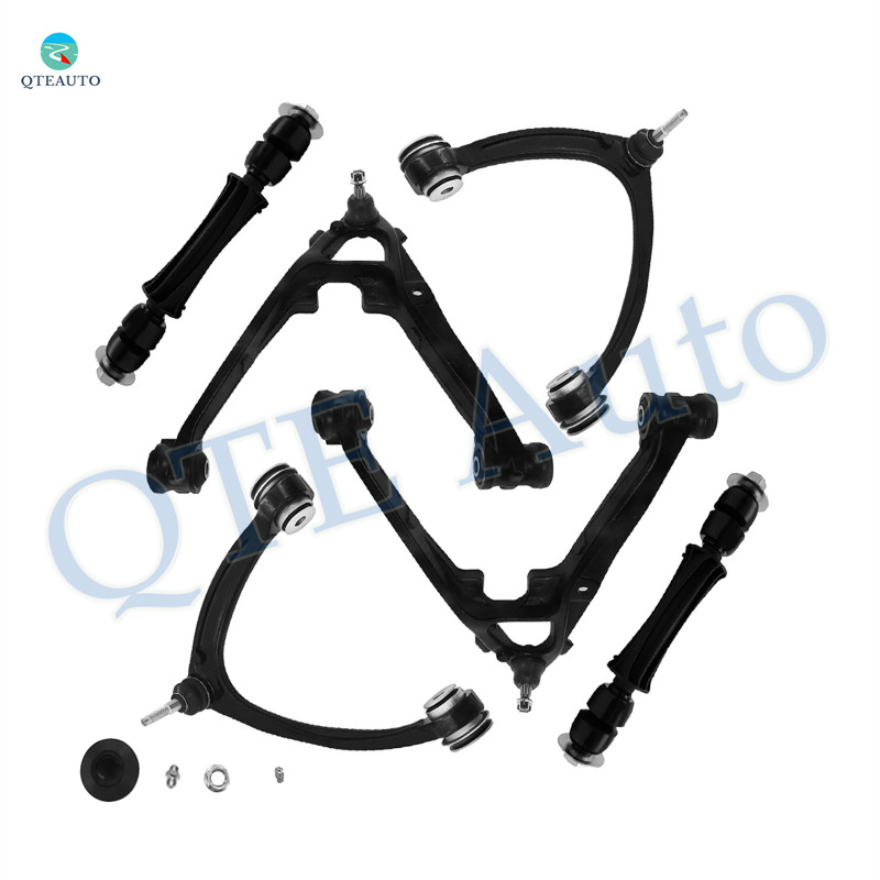 Set of 6 Front Lower and Upper Control Arm Ball Joint-Sway Bar Link For 2007-2014 Chevrolet Suburban 1500