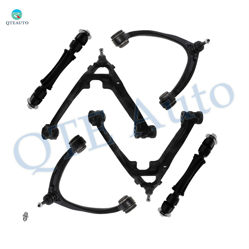 Set of 6 Front Lower and Upper Control Arm Ball Joint-Sway Bar Link For 2007-2016 Chevrolet Tahoe Cast Iron Arm
