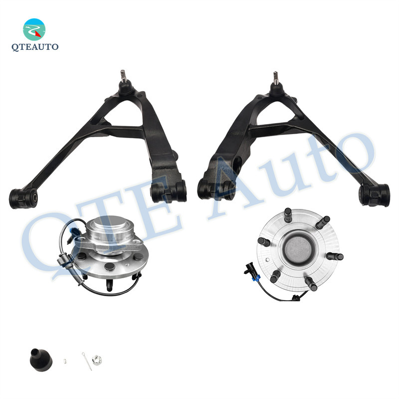 Set of 4 Front Lower Control Arm Ball Joint-Wheel Hub Bearing Assembly For 2005 2006 GMC Sierra 1500