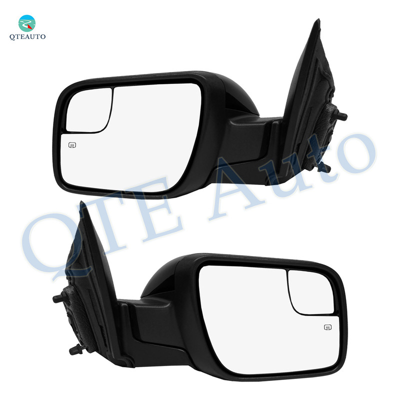 Driver & Passenger Side Mirrors, Left-Right Power Heated Paintable Manual Folding with Turn Signal Light For 2016-2019 Ford Explorer, Door Mirror Pair of 2