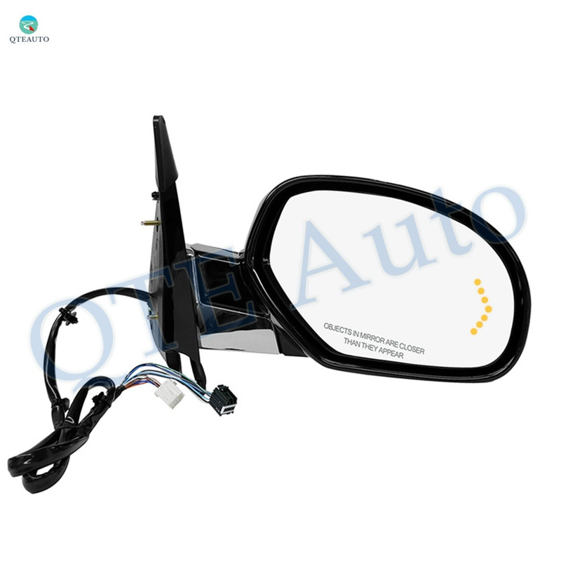 Right Passenger Side Mirror, Power Heated Chrome Power Folding with Turn Signal Light For 2007-2014 Cadillac Escalade